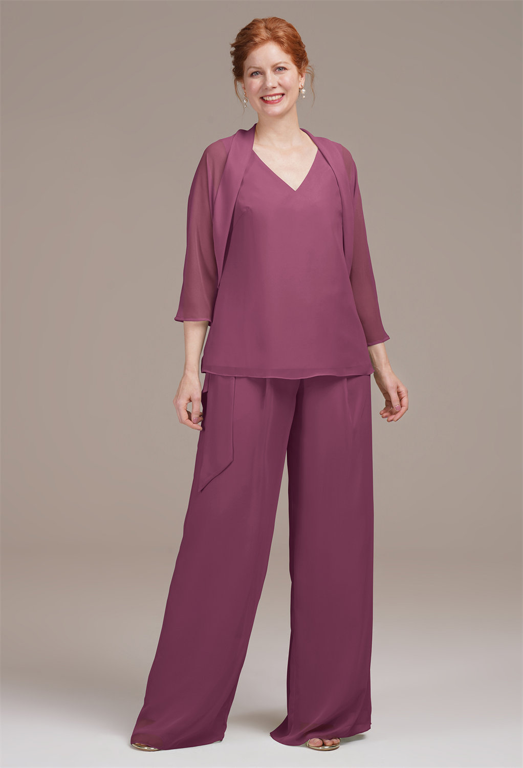 AW Jeremine Chianti  Mother of The Bride Dresses With Wraps