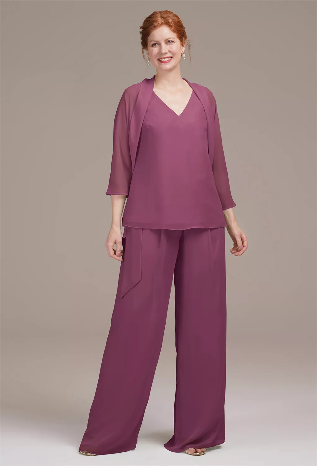AW Jeremine Chianti  Mother of The Bride Dresses With Wraps