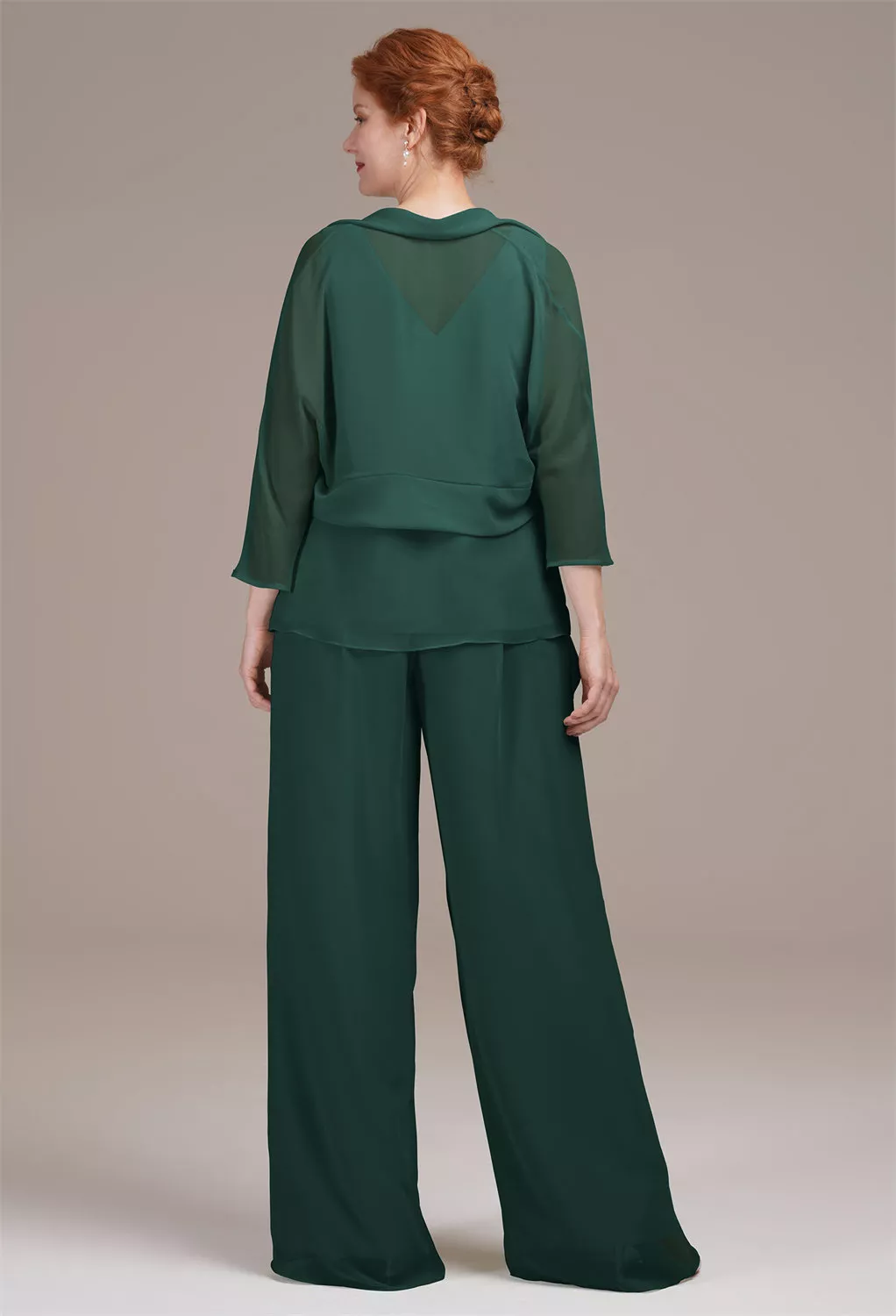 AW Jeremine Dark Emerald  Mother of The Bride Dresses With Wraps