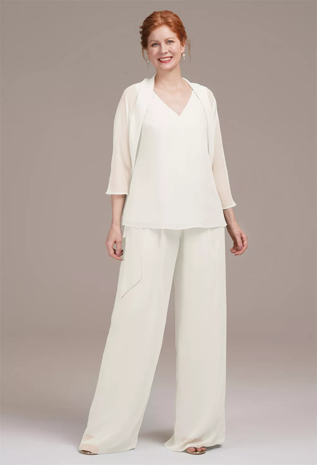 AW Jeremine Ivory  Mother of The Bride Dresses With Wraps