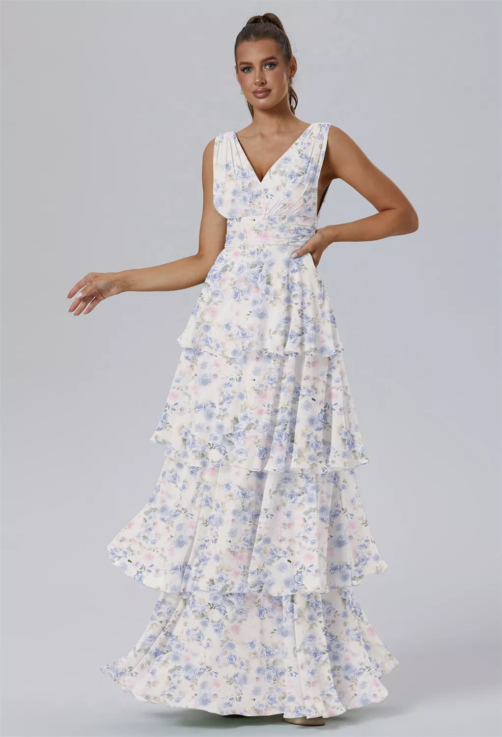 AW Amabel Azure Purple Print  Fall Wedding Guest Dresses