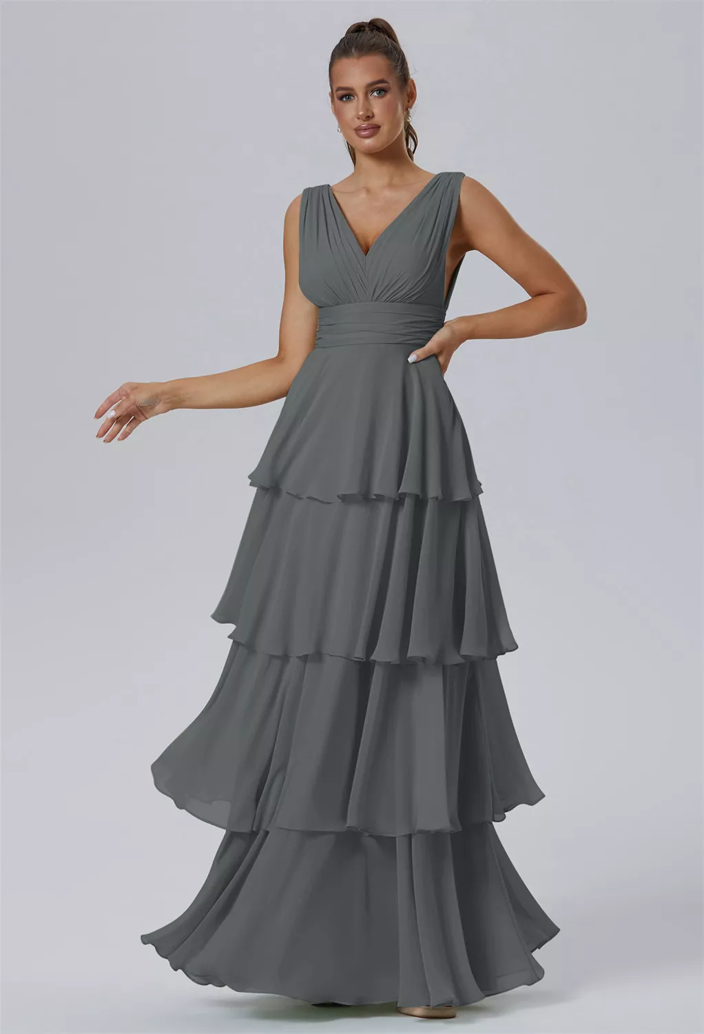 AW Amabel Steel Gray  Fall Wedding Guest Dresses