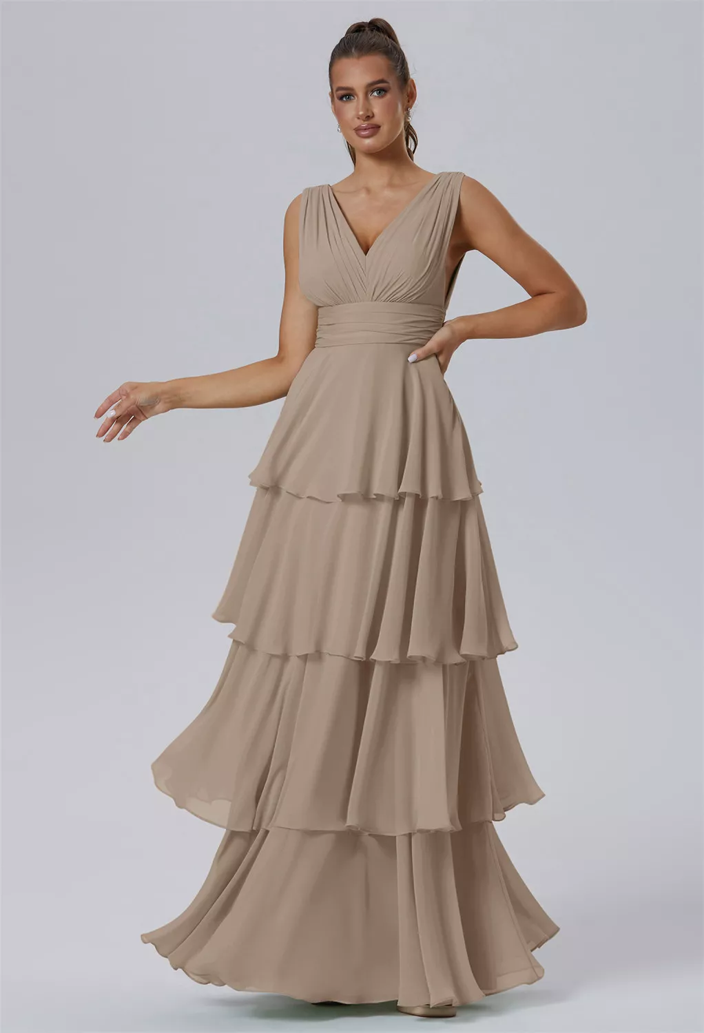 AW Amabel Taupe  Cocktail Wedding Guest Dresses