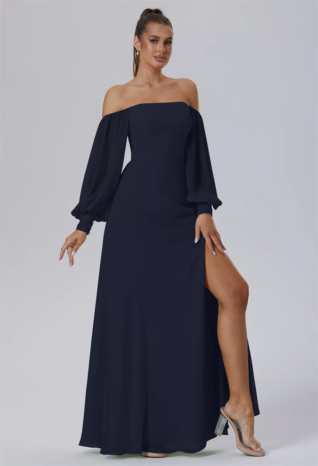 AW Demeter Dark Navy  Long Bridesmaid Dresses