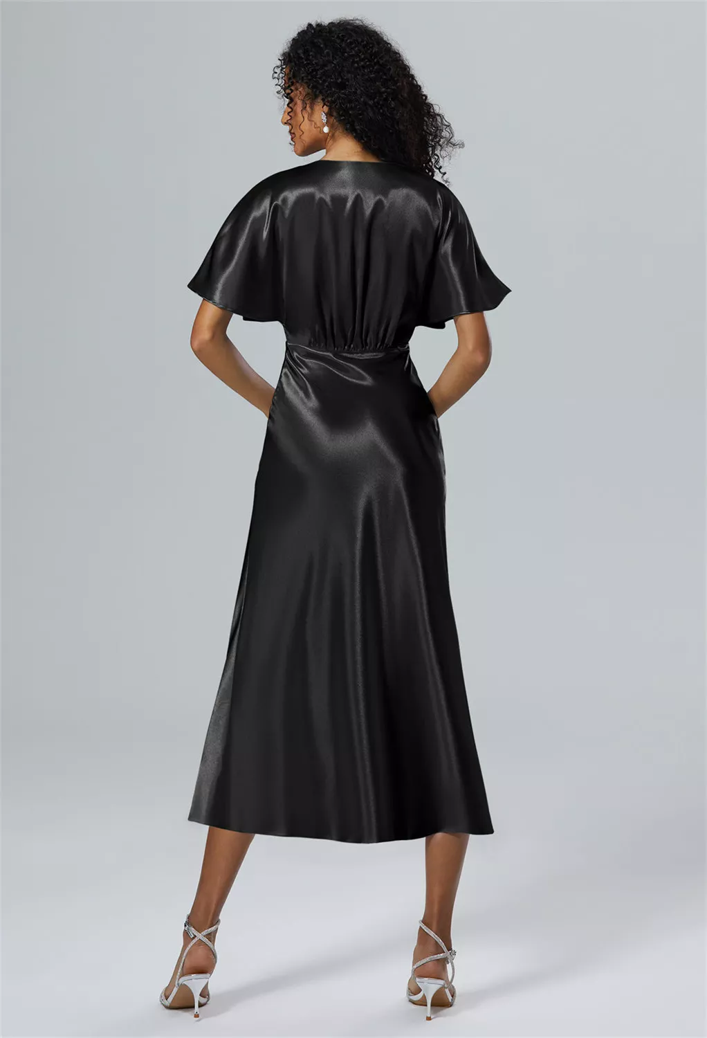 AW Fuu Black Metallic  Wedding Guest Dresses