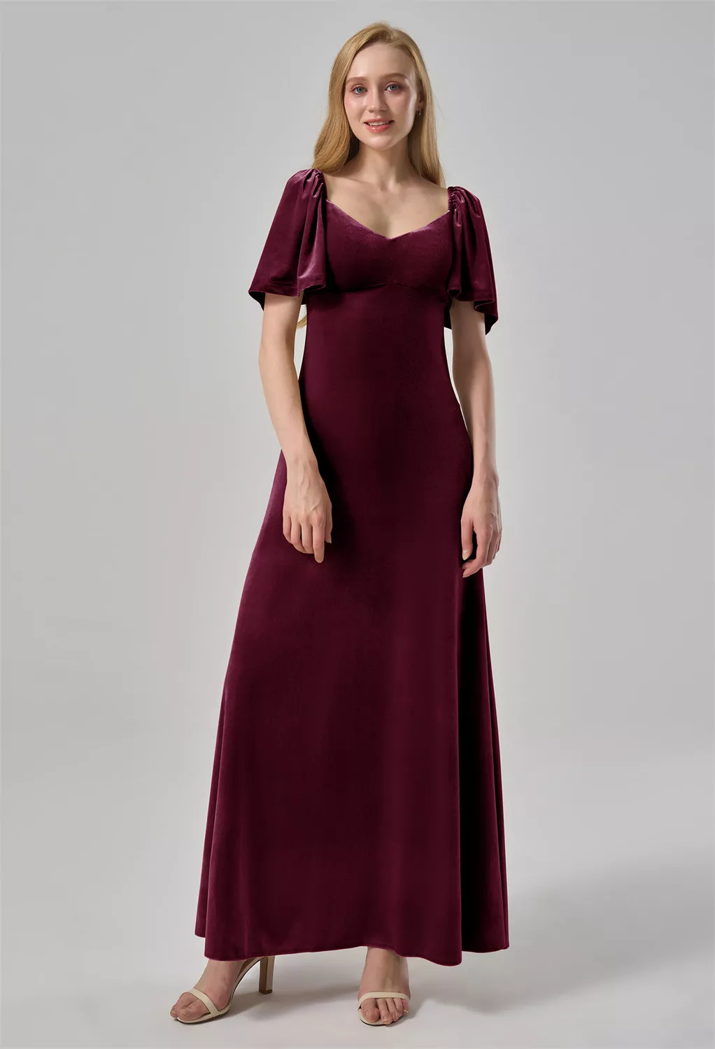 AW Alvera Burgundy  Fall Wedding Guest Dresses