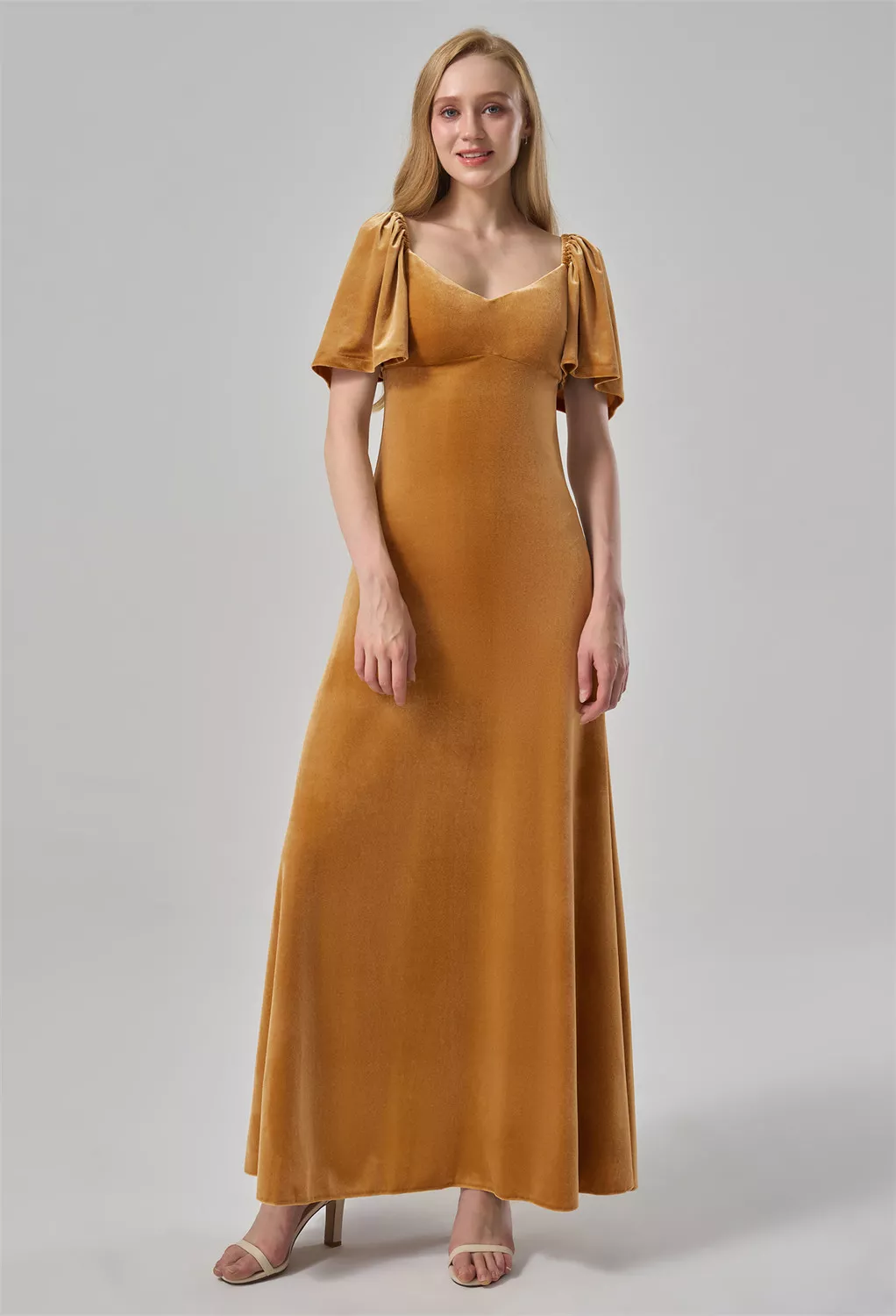 AW Alvera Burnished Gold  Fall Wedding Guest Dresses