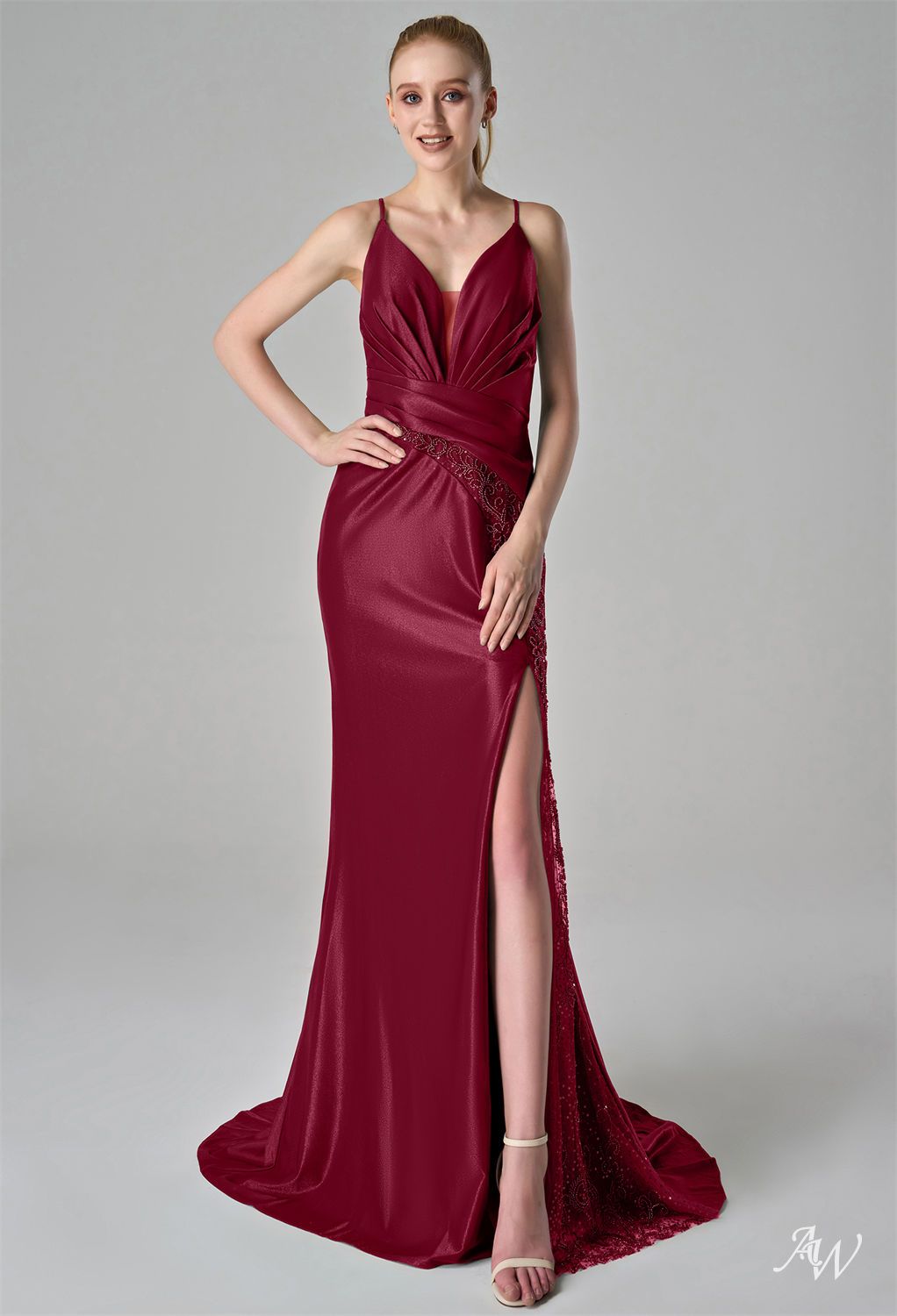 AW Amelie Deep Claret Dresses image1