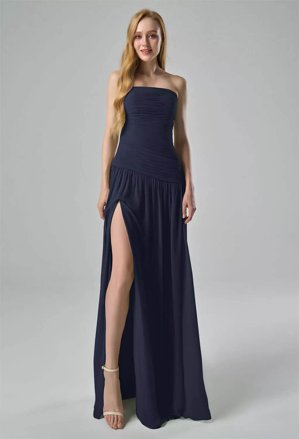 AW Safia Dark Navy  Long Bridesmaid Dresses