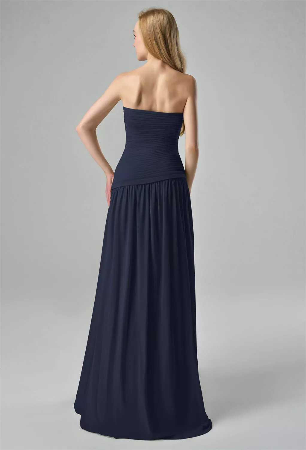 AW Safia Dark Navy  Long Bridesmaid Dresses