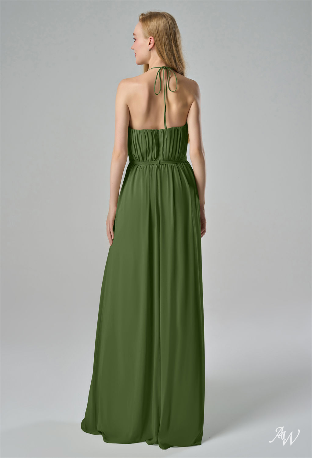AW Summer Green Olive Bridesmaid Dresses image2