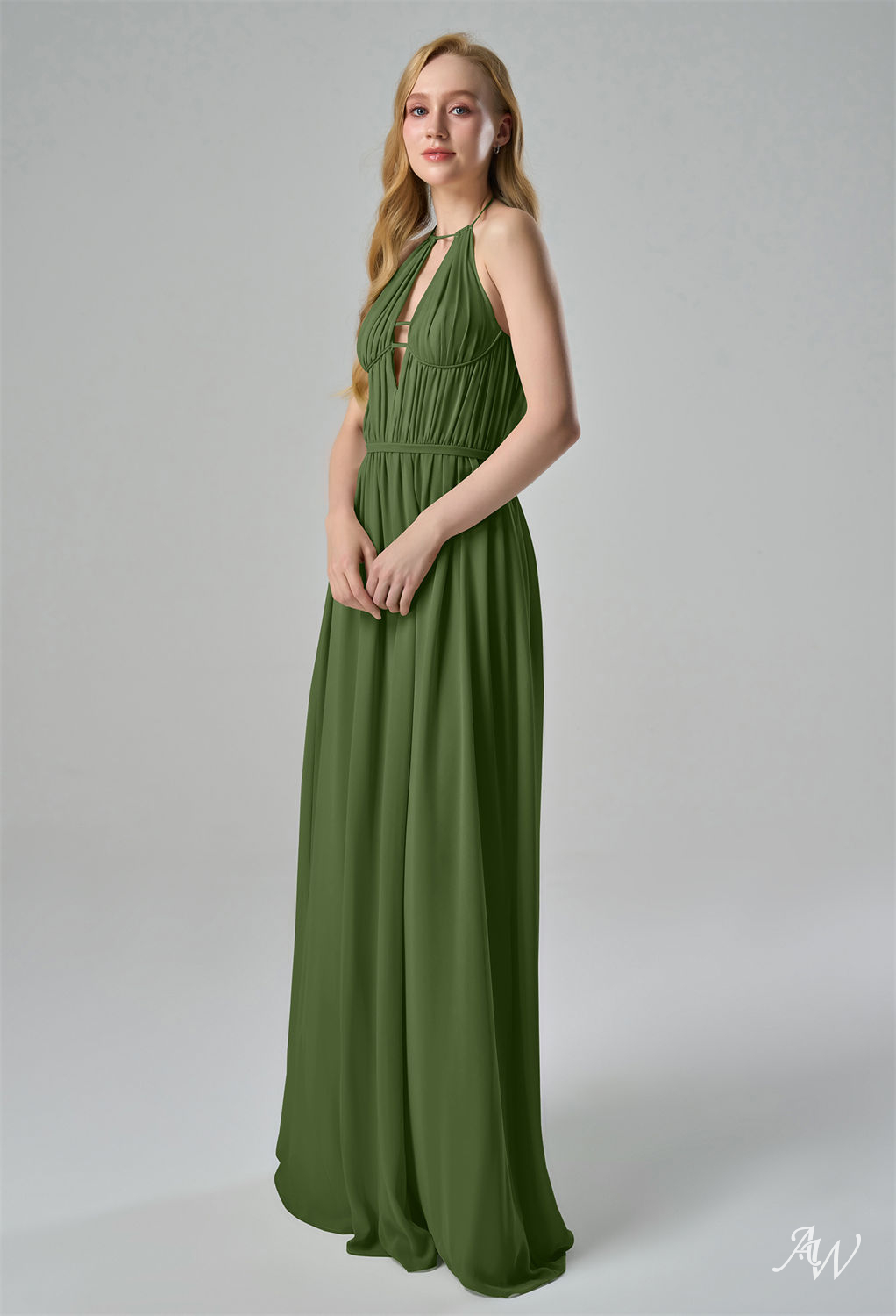 AW Summer Green Olive Bridesmaid Dresses image4