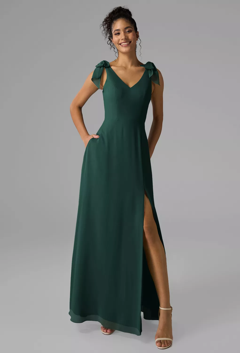 AW Ashleigh Dark Emerald  Fall Wedding Guest Dresses