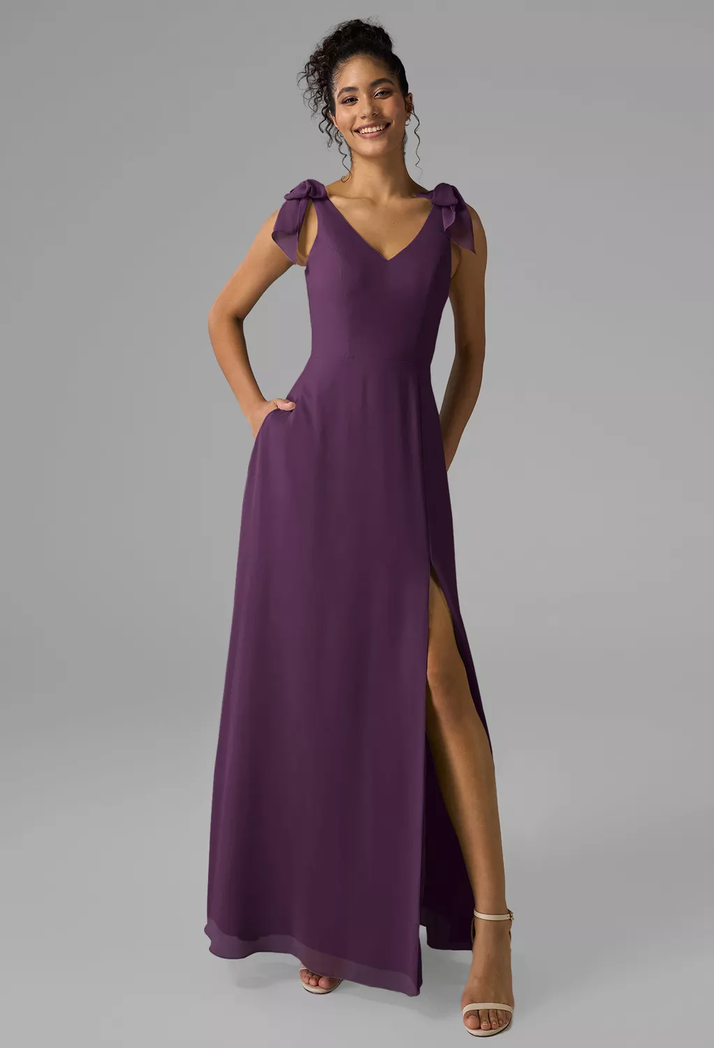AW Ashleigh Grape  Fall Wedding Guest Dresses