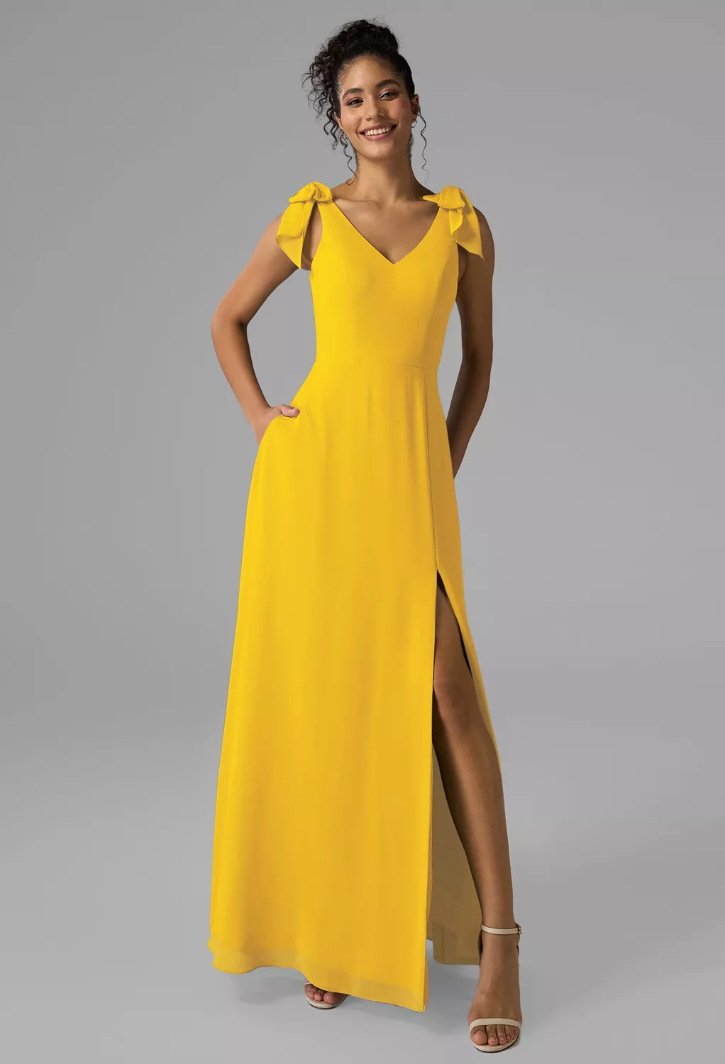 AW Ashleigh Mustard Yellow  Fall Wedding Guest Dresses