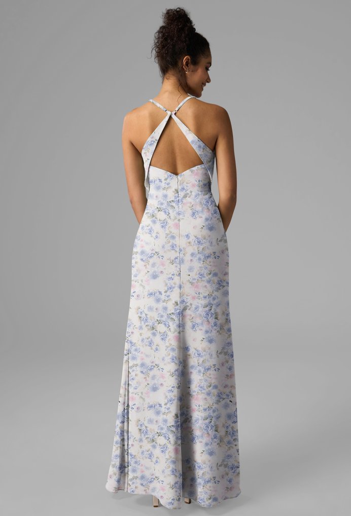 AW Aiza Azure Purple Print  Long Bridesmaid Dresses