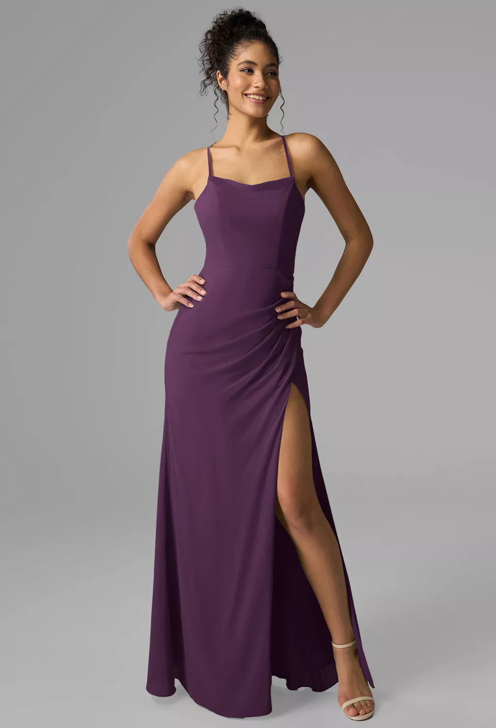 AW Aiza Grape  Beach Wedding Guest Dresses