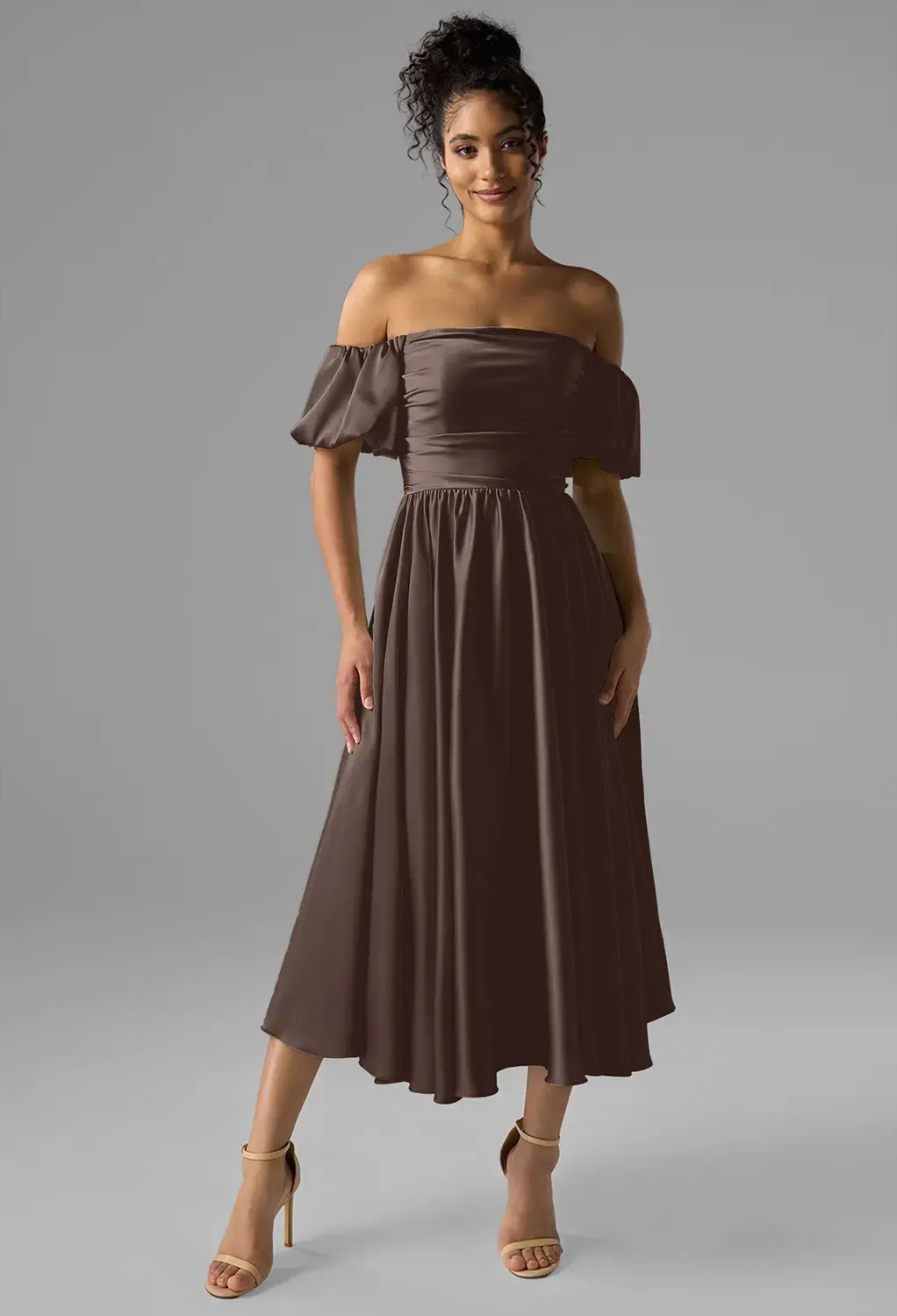 Seal Brown Black Tie Wedding Guest Dresses | AW.Bridal Canada