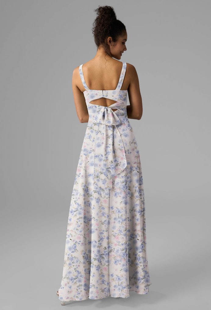 AW Finnley Azure Purple Print  Long Bridesmaid Dresses
