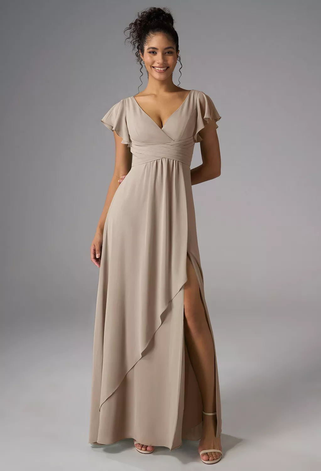AW Maizie Taupe  Wedding Guest Dresses