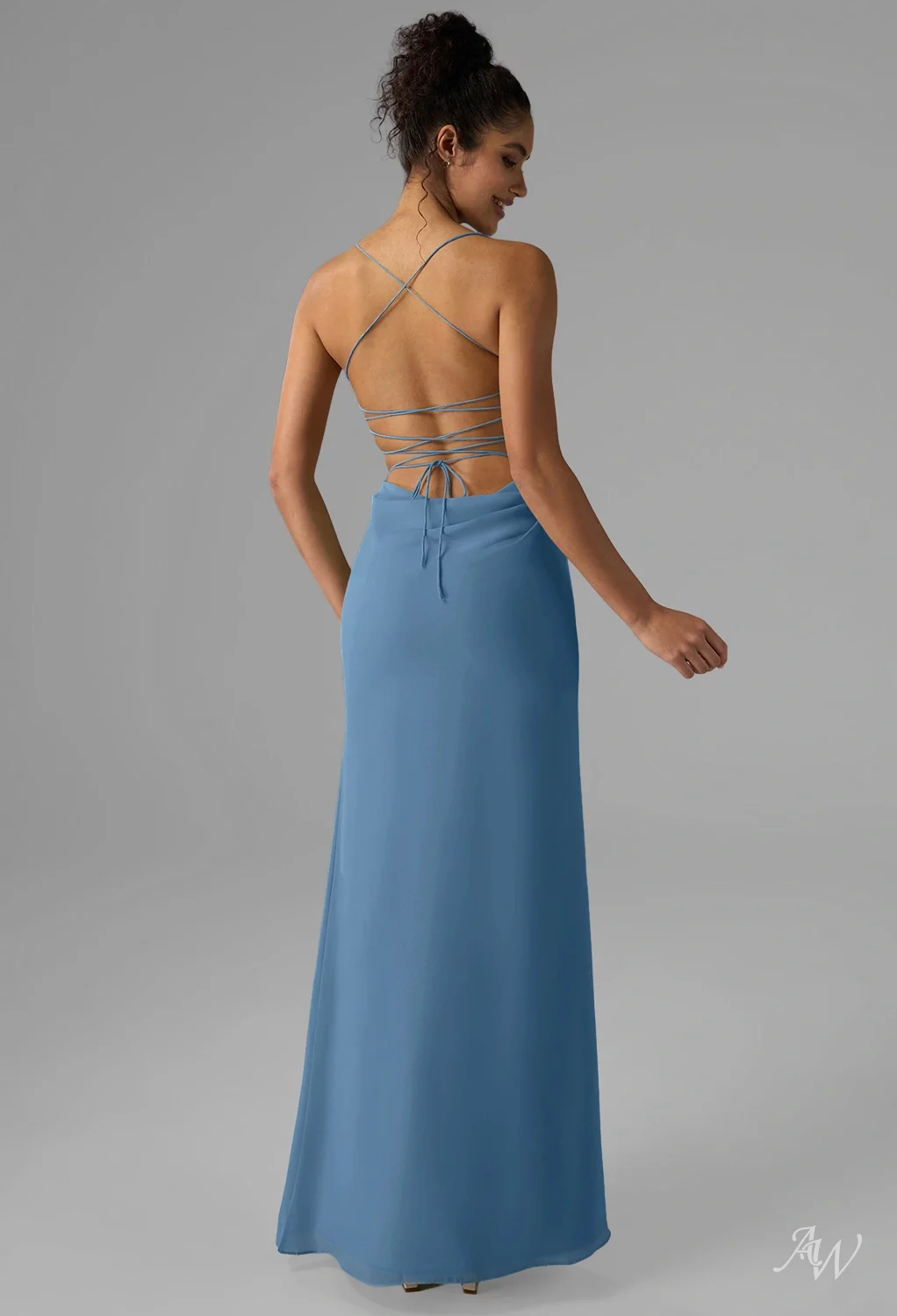 AW Jay Dusty Blue Bridesmaid Dresses | AW.Bridal Canada