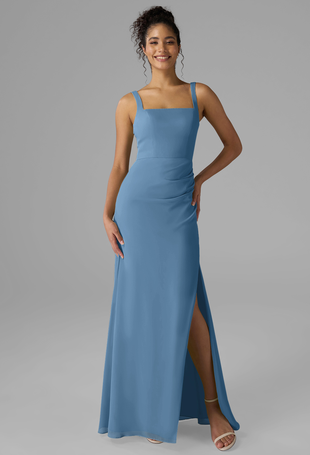 AW Oliwia Dusty Blue  Casual Wedding Guest Dresses