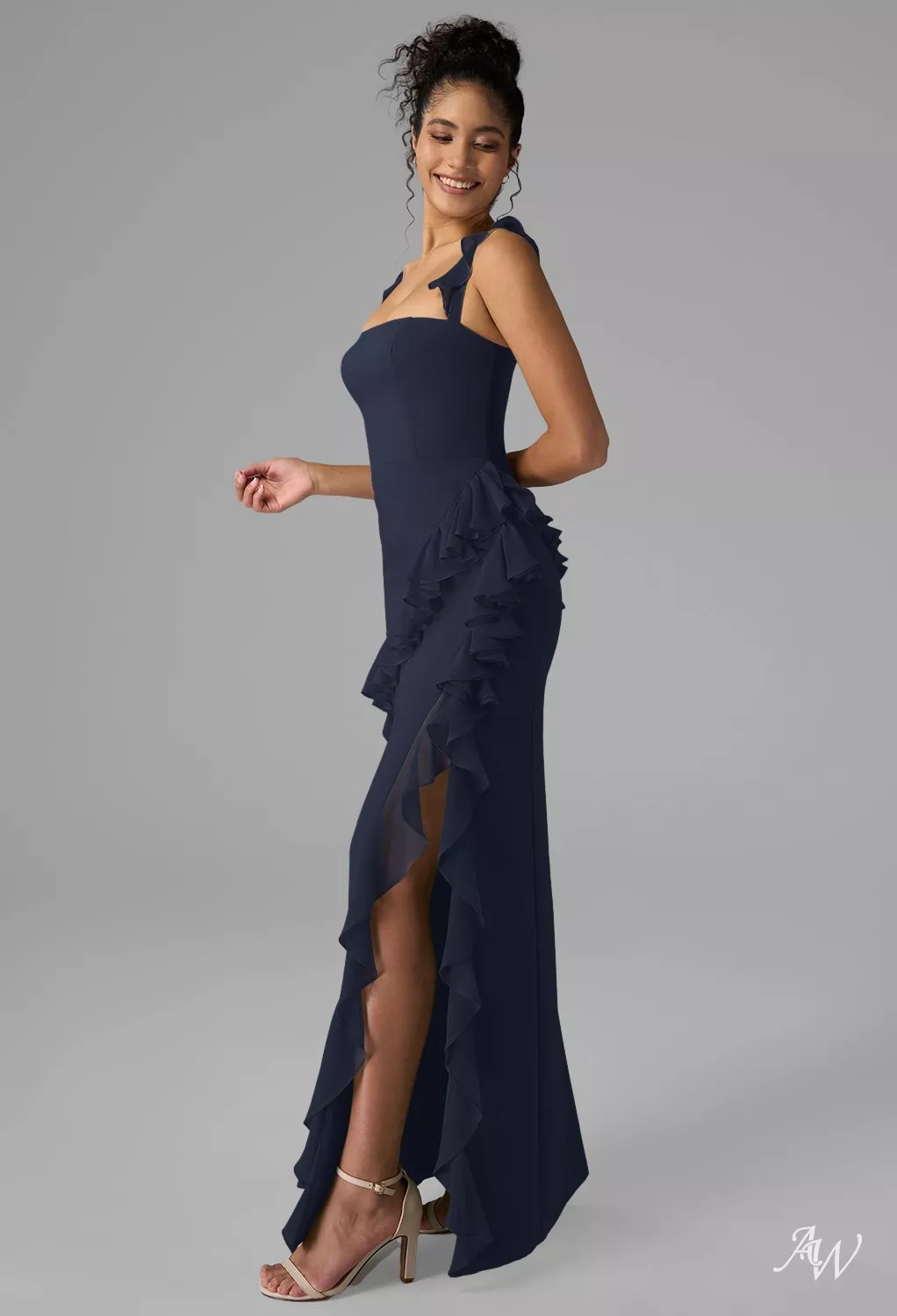 AW Jaydon Dark Navy Bridesmaid Dresses | AW.Bridal Canada
