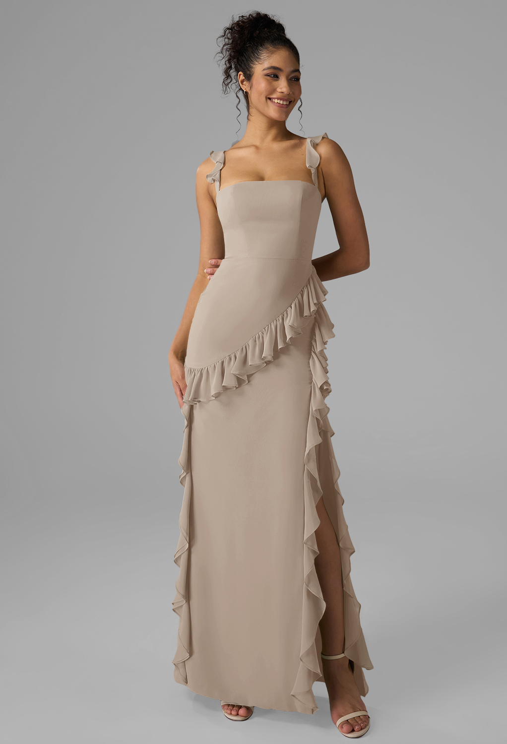 AW Jaydon Taupe  Cocktail Wedding Guest Dresses