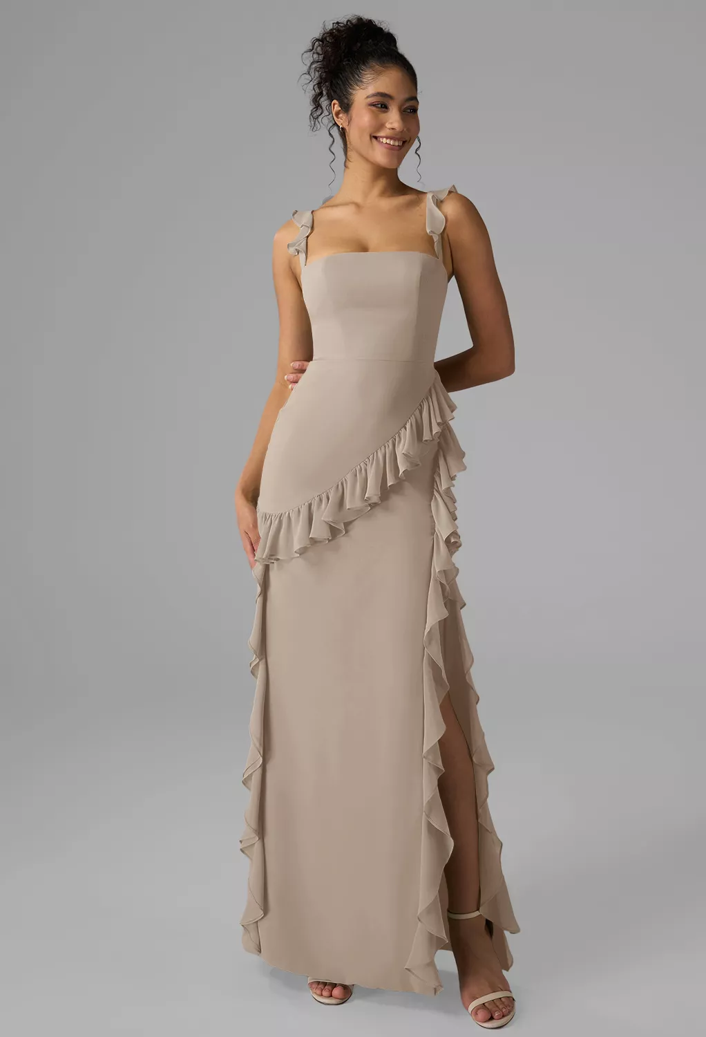 AW Jaydon Taupe  Cocktail Wedding Guest Dresses