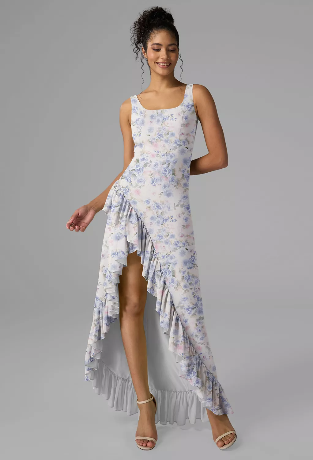 AW Max Azure Purple Print  Spring Wedding Guest Dresses