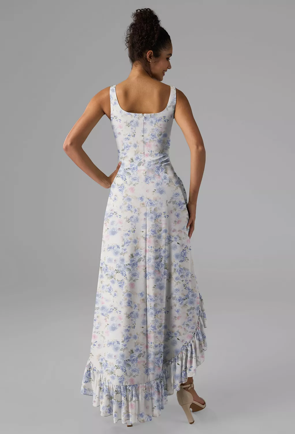 AW Max Azure Purple Print  Spring Wedding Guest Dresses