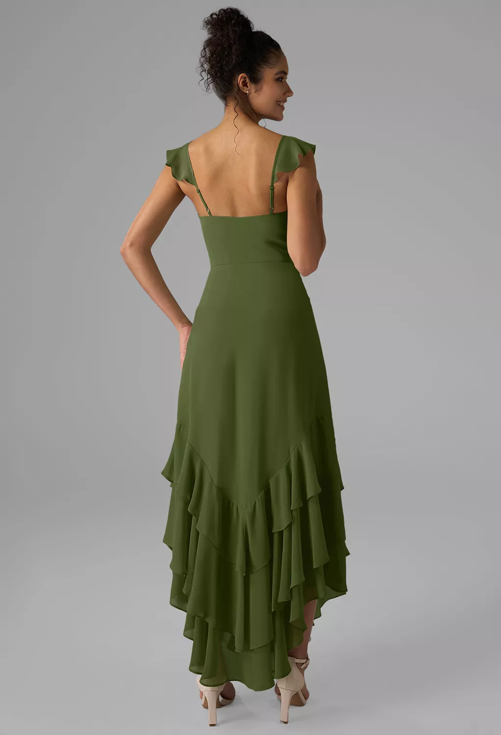 AW Anaya Green Olive  Short Bridesmaid Dresses