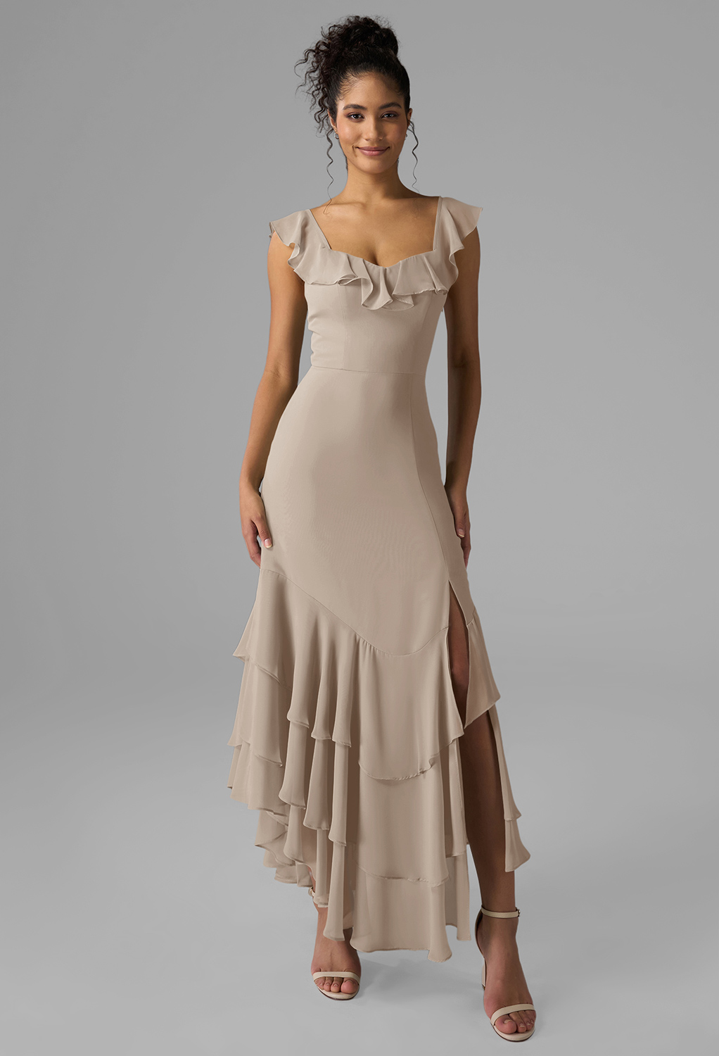 AW Anaya Taupe  Cocktail Wedding Guest Dresses