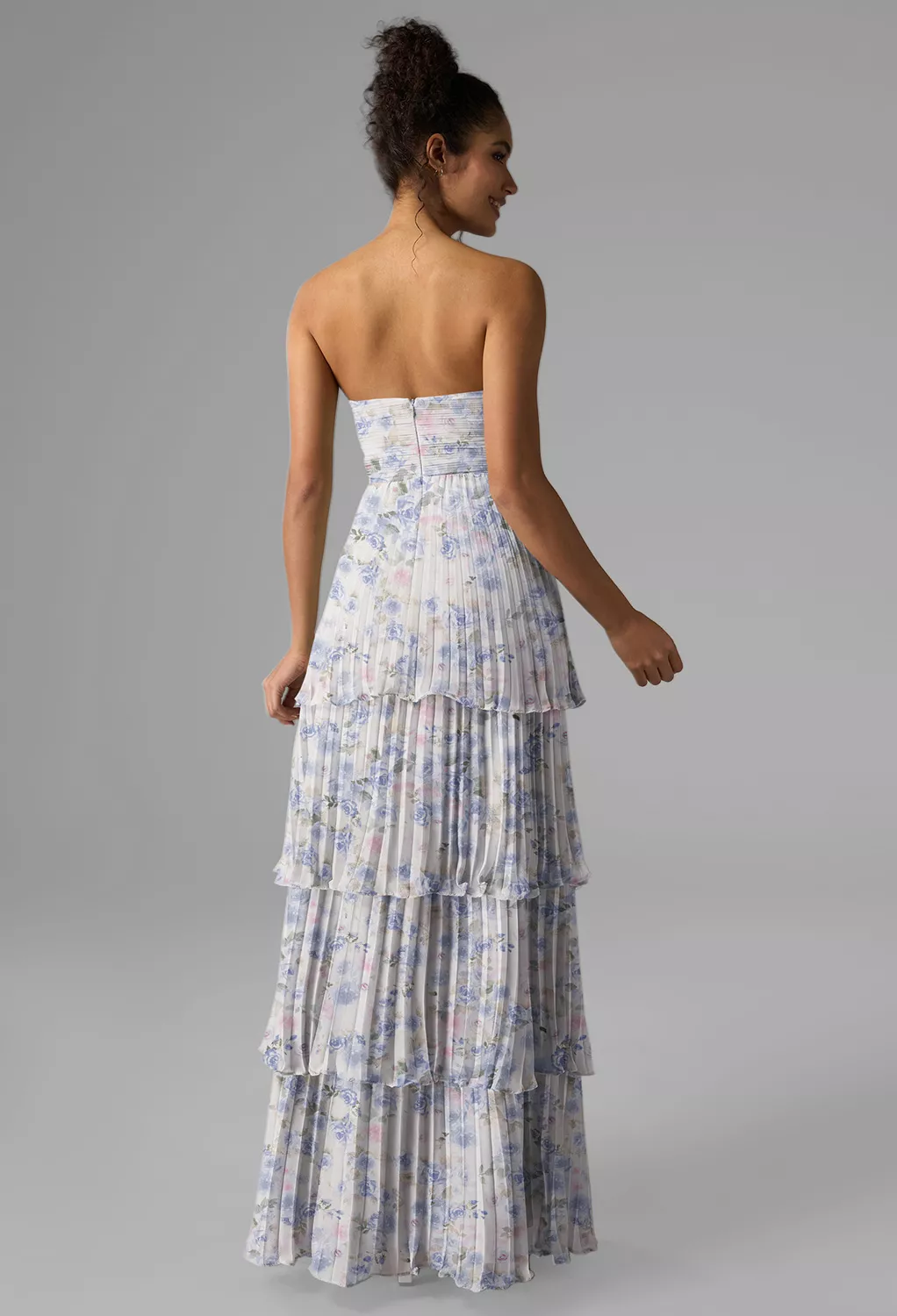 AW Bryn Azure Purple Print  Spring Wedding Guest Dresses