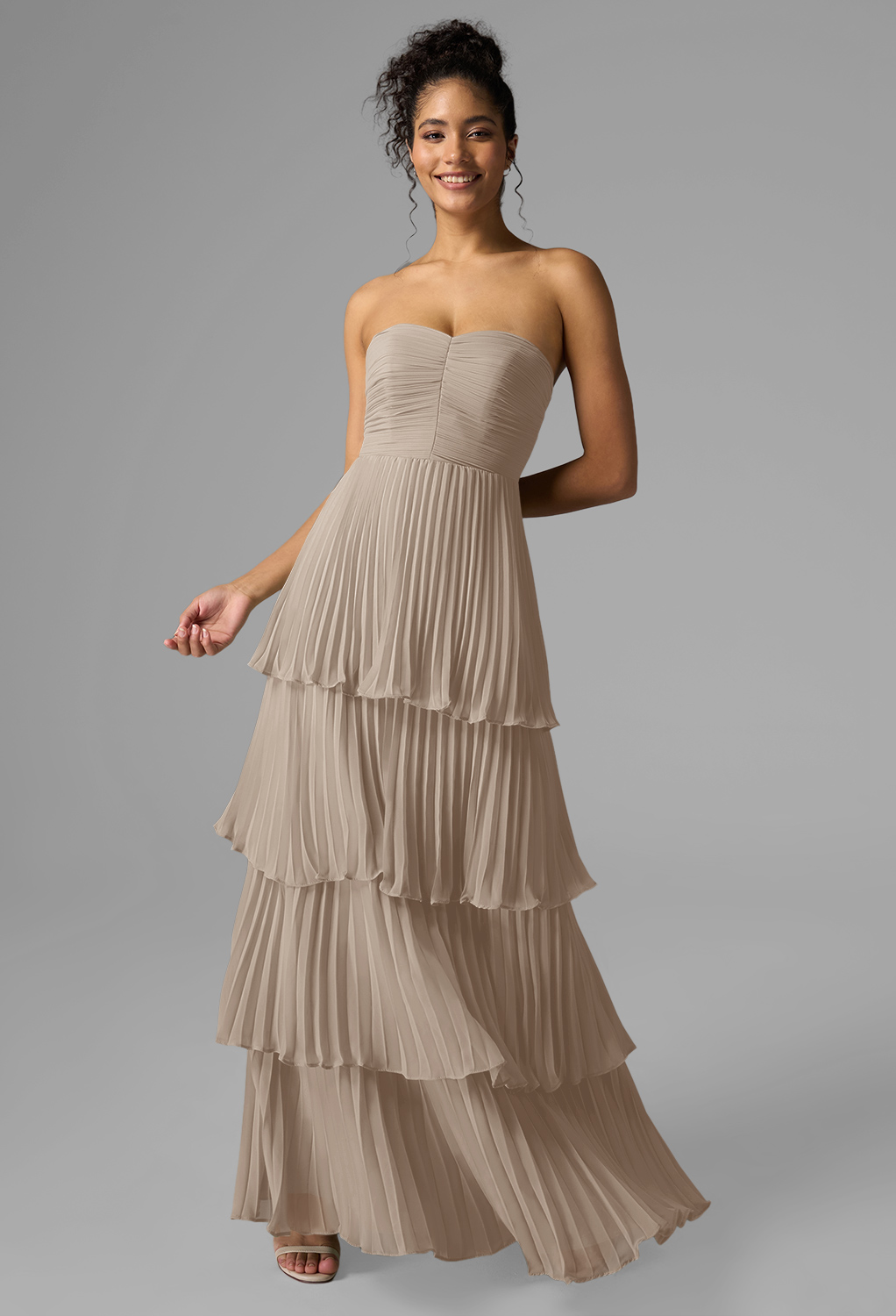 AW Bryn Taupe  Cocktail Wedding Guest Dresses
