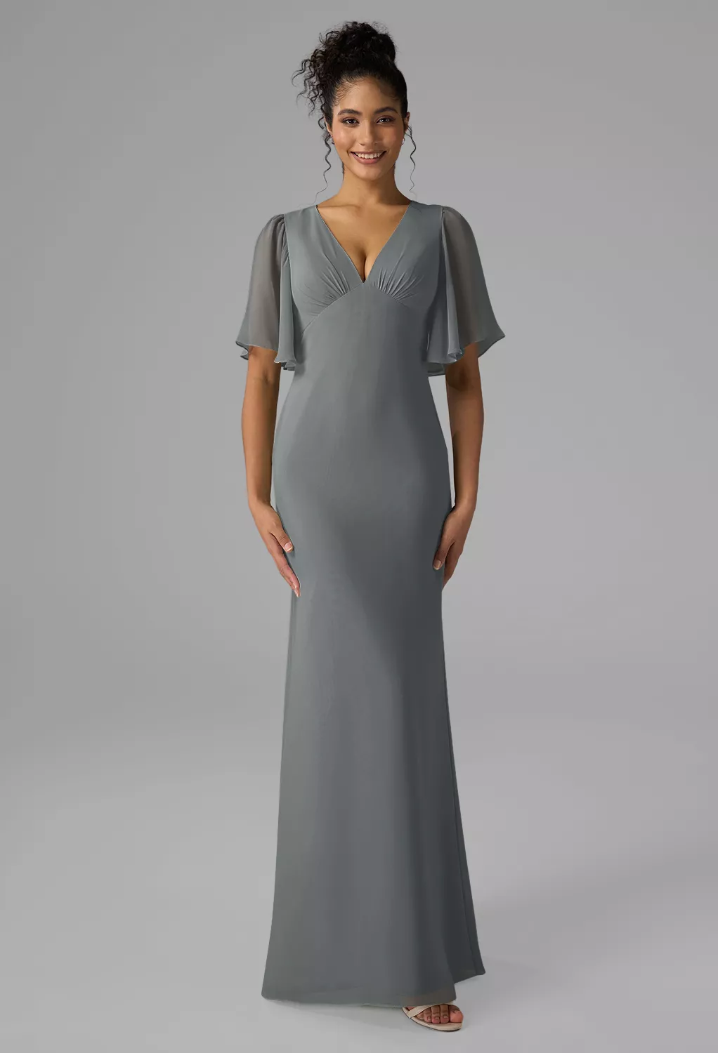 AW Lyra Steel Gray  Fall Wedding Guest Dresses