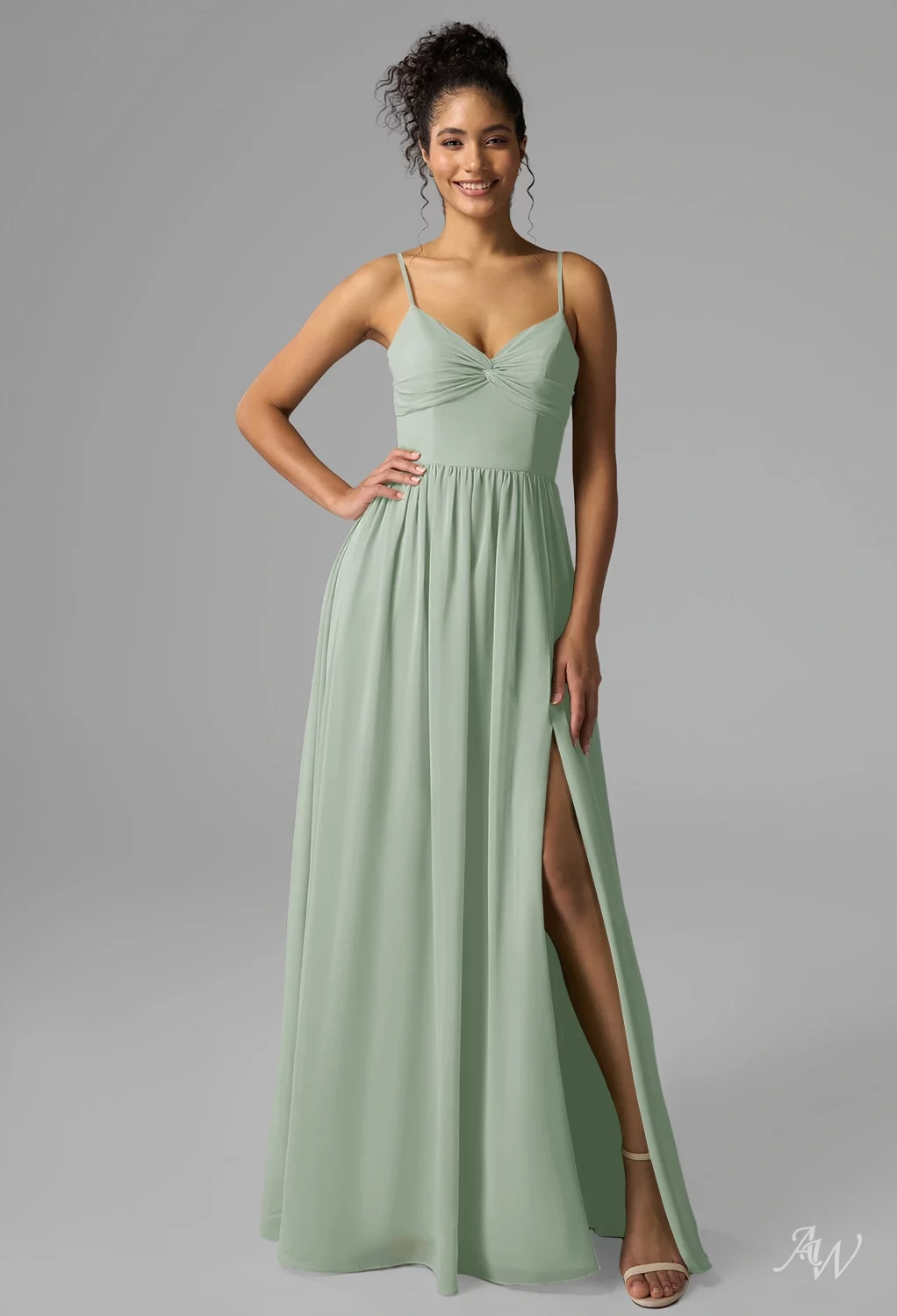 AW Bushra Sage Green Bridesmaid Dresses | AW.Bridal Canada