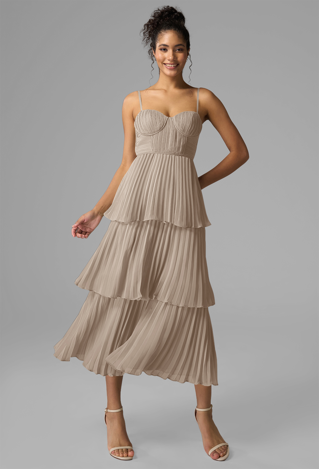 AW Kendra Taupe  Cocktail Wedding Guest Dresses