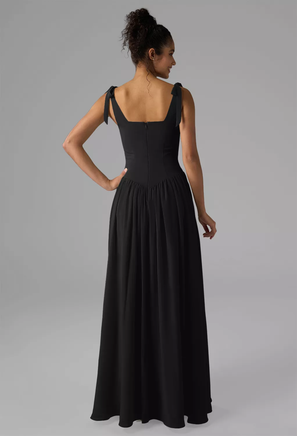 black bridesmaid dresses canada 2023 Black Lace Chiffon Formal Bridesmaid Dress L