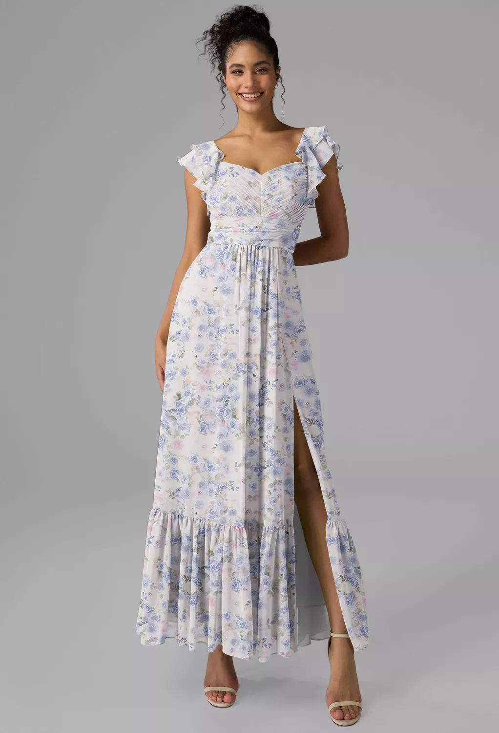 AW Rory Azure Purple Print  Spring Wedding Guest Dresses