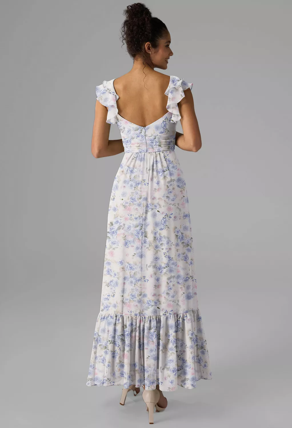 AW Rory Azure Purple Print  Spring Wedding Guest Dresses