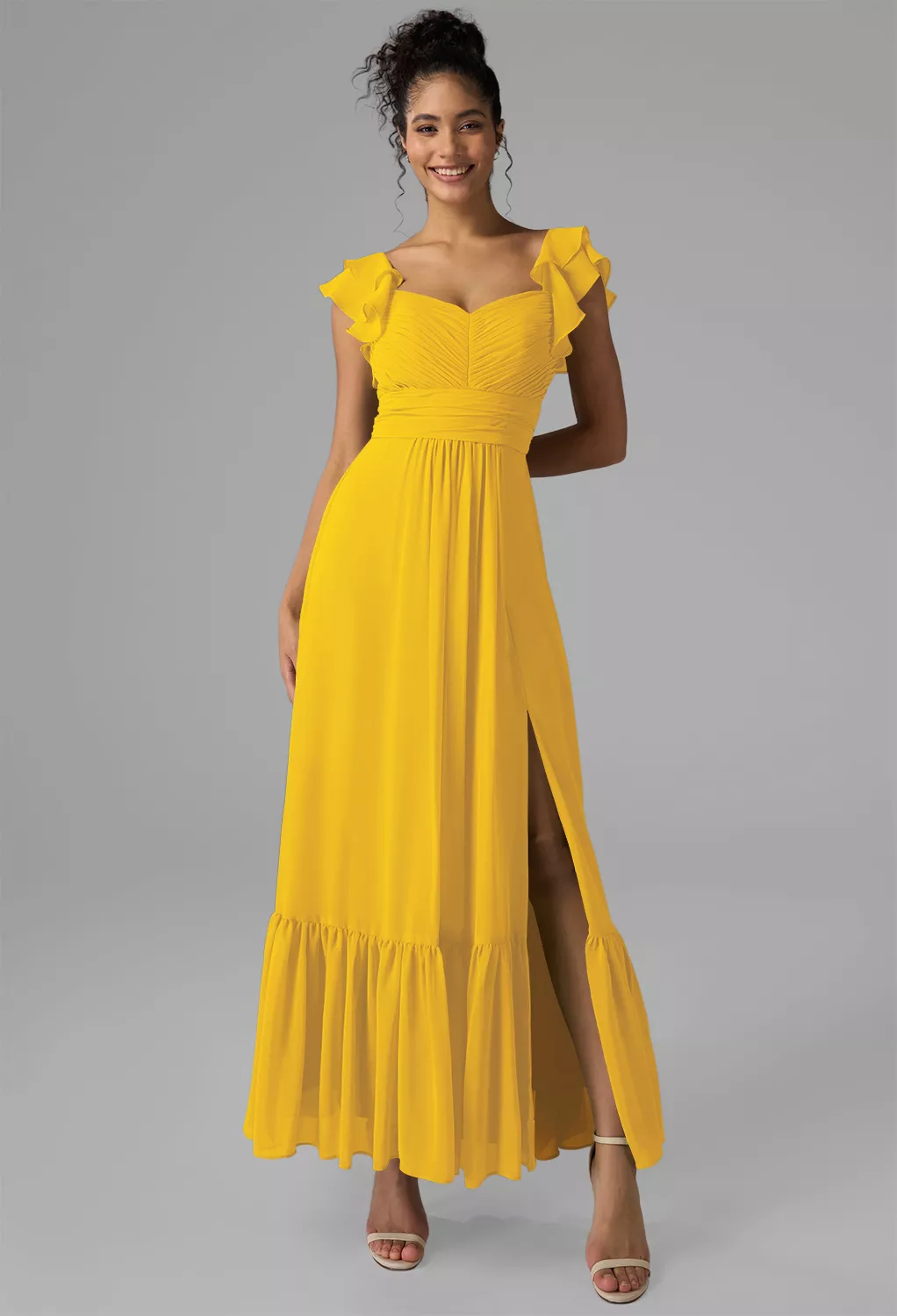 AW Rory Mustard Yellow  Wedding Guest Dresses