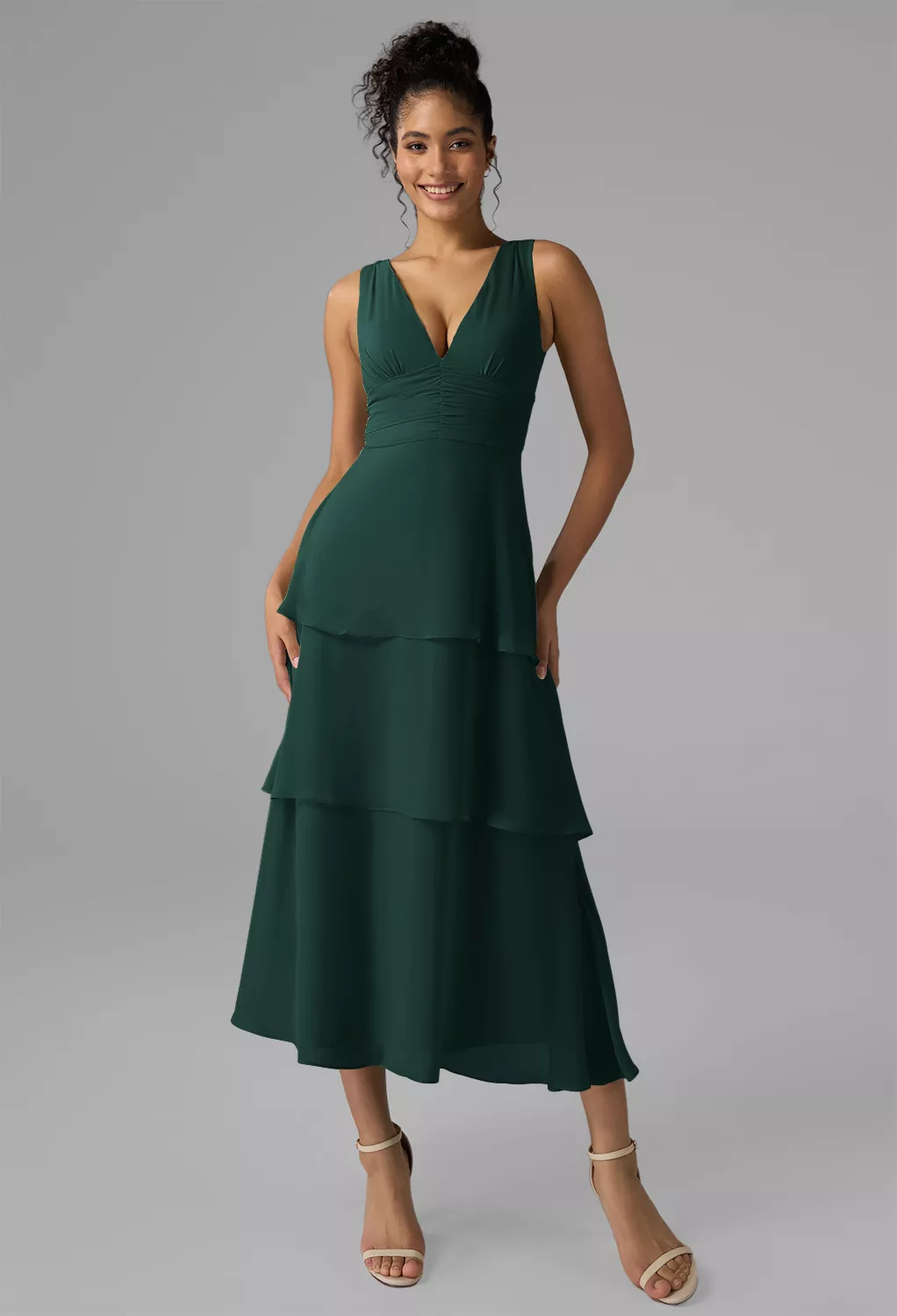 AW Elissa Dark Emerald  Short Bridesmaid Dresses