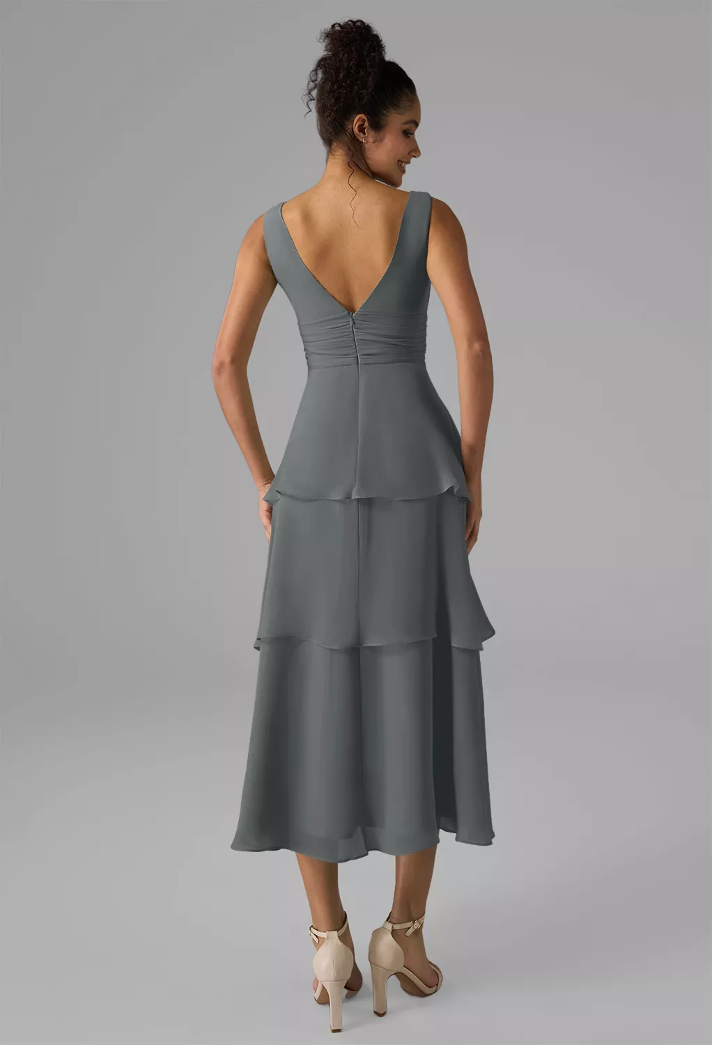 AW Elissa Steel Gray  Country Wedding Guest Dresses