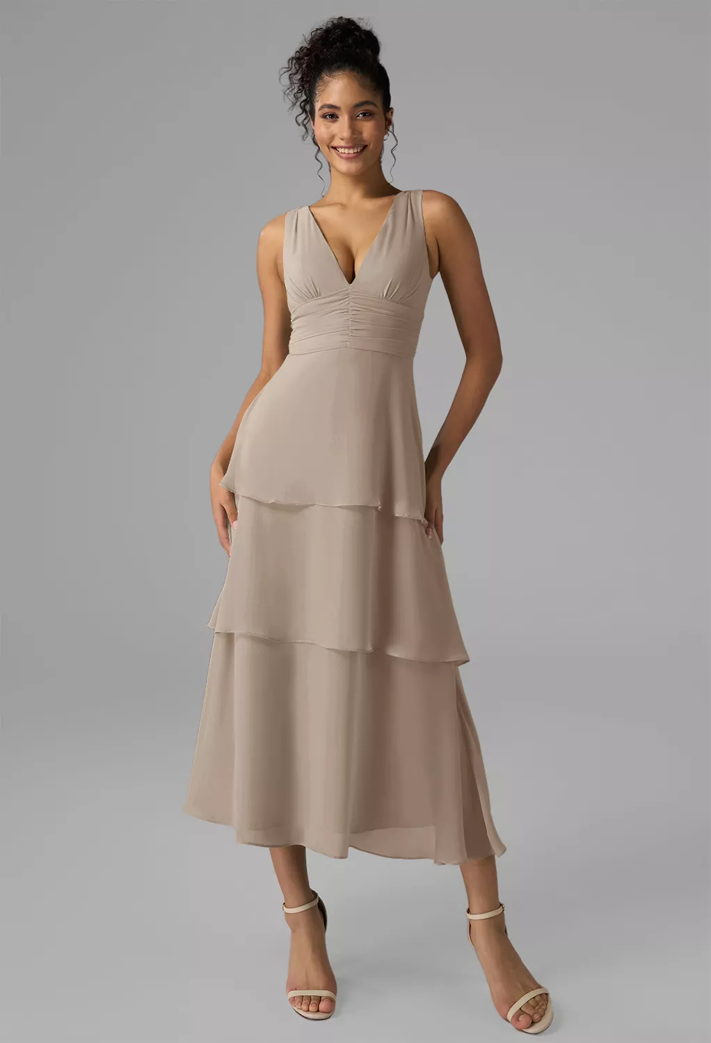AW Elissa Taupe  Summer Wedding Guest Dresses