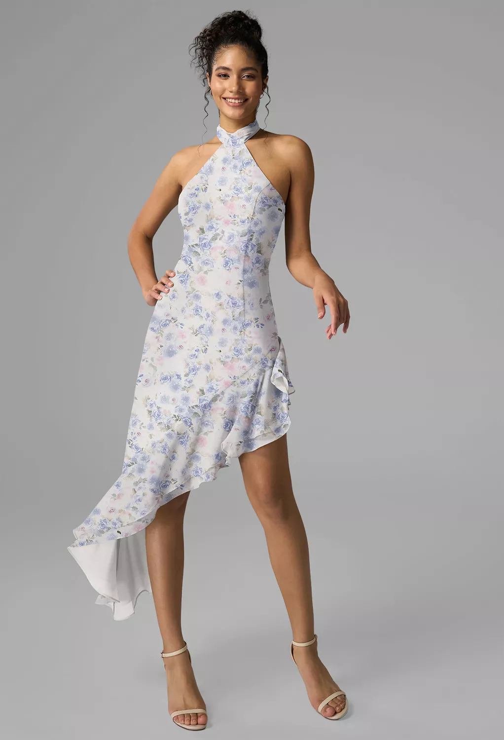 AW Lennox Azure Purple Print  Spring Wedding Guest Dresses