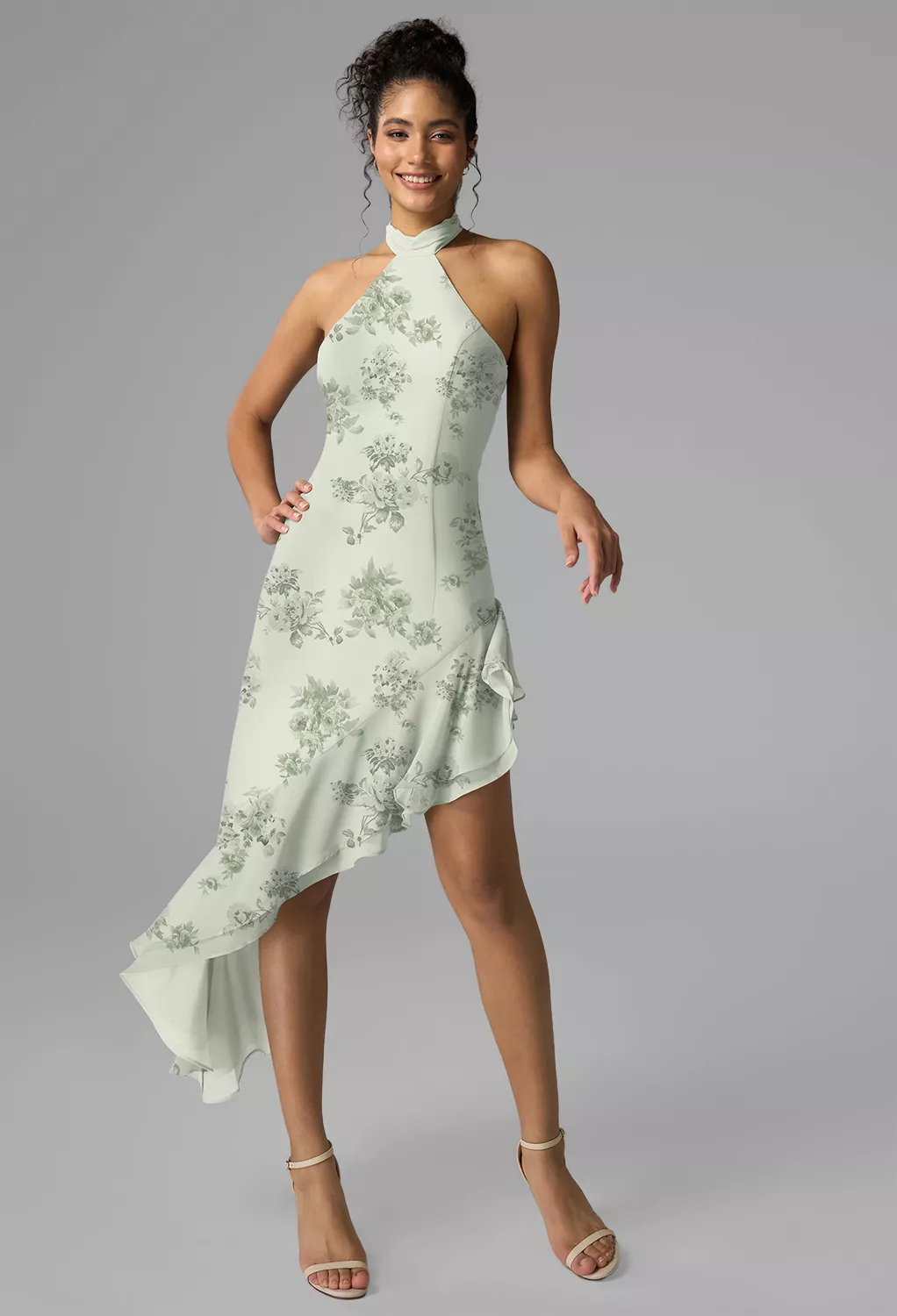 AW Lennox Pistachio Green Penoy  Short Bridesmaid Dresses