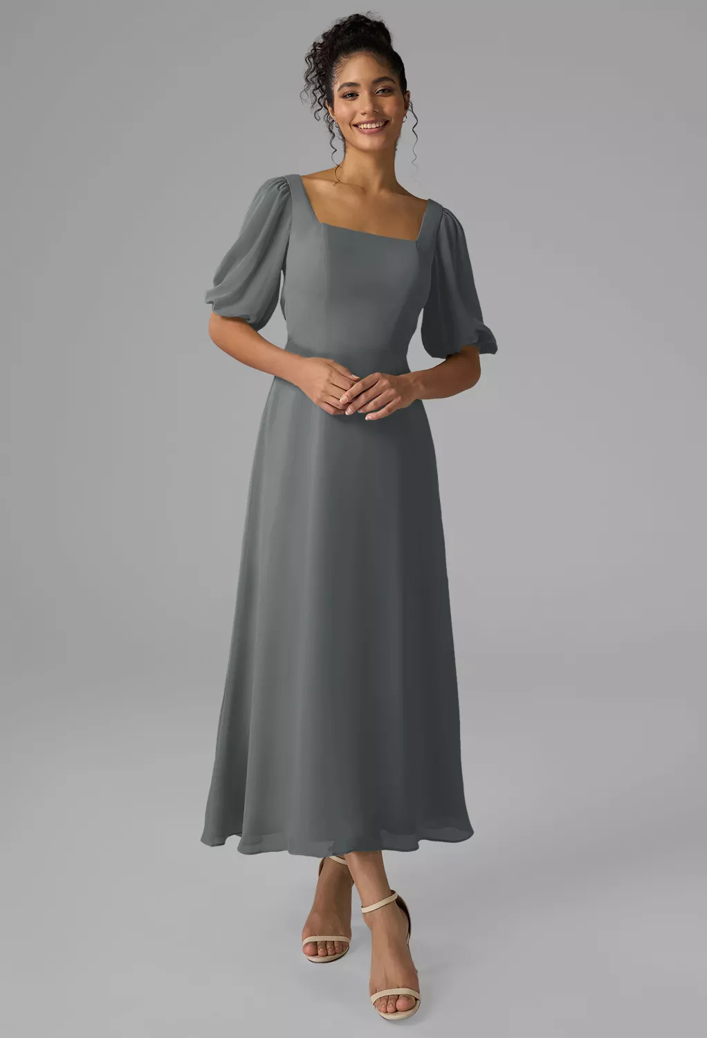 AW Rowan Steel Gray  Fall Wedding Guest Dresses