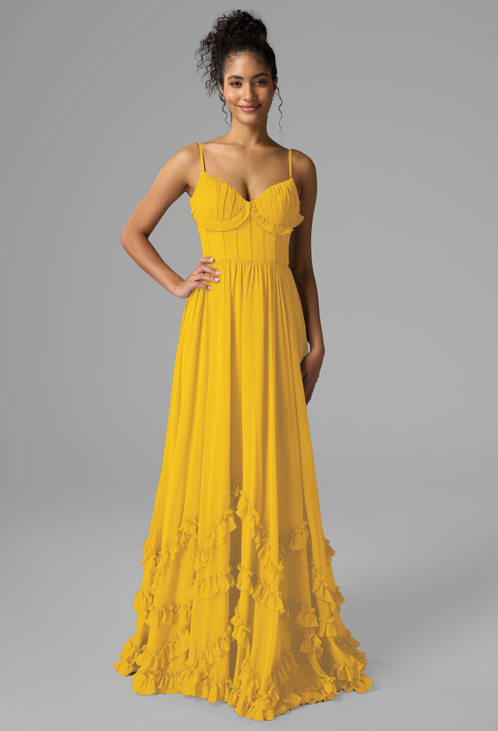 AW Kaitlin Mustard Yellow  Wedding Guest Dresses