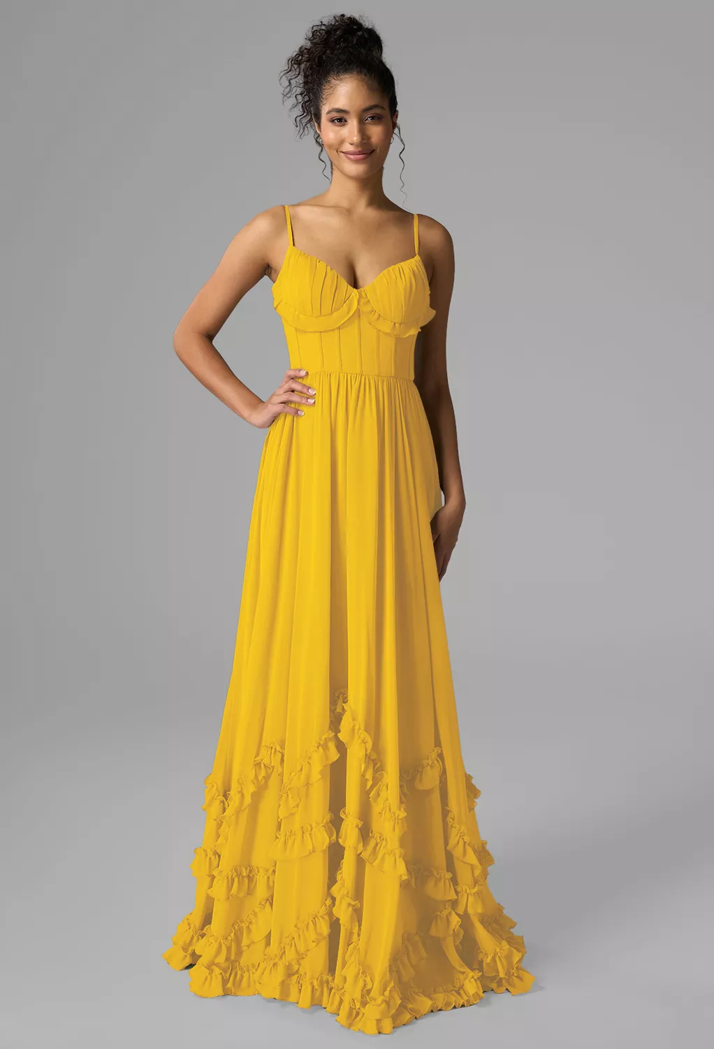 AW Kaitlin Mustard Yellow  Summer Wedding Guest Dresses